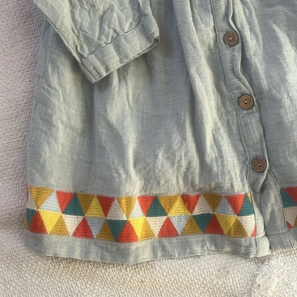 Poppet & FOX poppet and fox embroidered button down dress size 3T